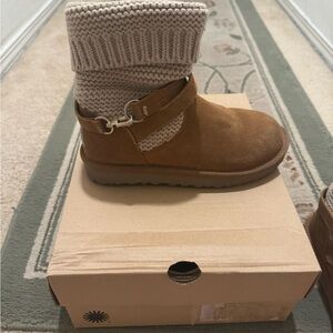 UGG Tan Boots with Knit Cuff